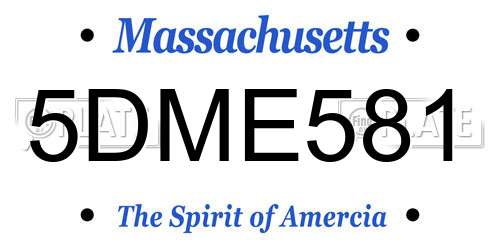 5DME581 Massachusetts License Plate
