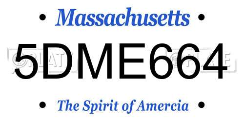5DME664 Massachusetts License Plate