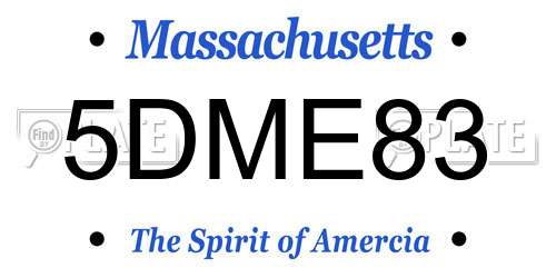 5DME83 Massachusetts License Plate