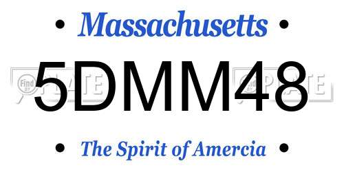 5DMM48 Massachusetts License Plate
