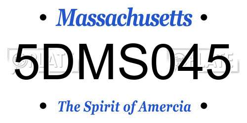 5DMS045 Massachusetts License Plate