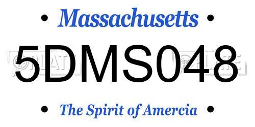 5DMS048 Massachusetts License Plate