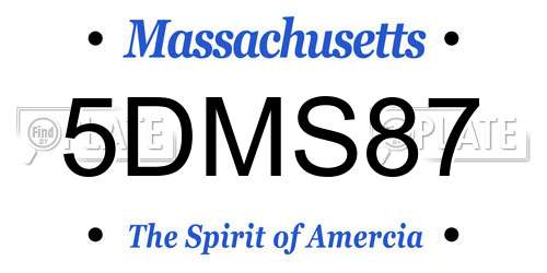 5DMS87 Massachusetts License Plate