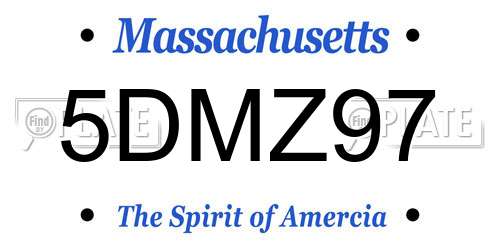 5DMZ97 Massachusetts License Plate