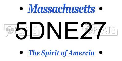 5DNE27 Massachusetts License Plate