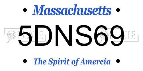 5DNS69 Massachusetts License Plate