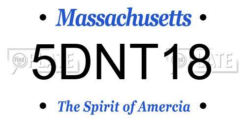 5DNT18 Massachusetts License Plate
