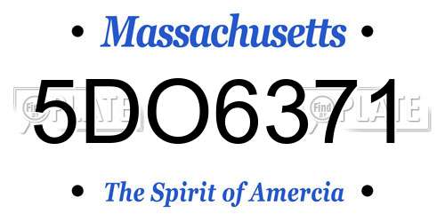 5DO6371 Massachusetts License Plate