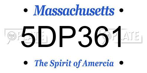 5DP361 Massachusetts License Plate