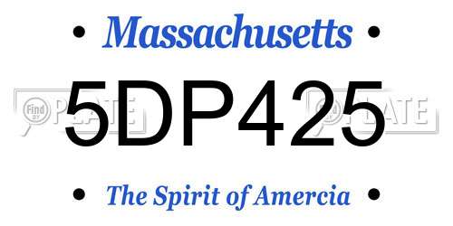 5DP425 Massachusetts License Plate