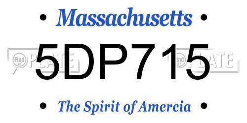 5DP715 Massachusetts License Plate