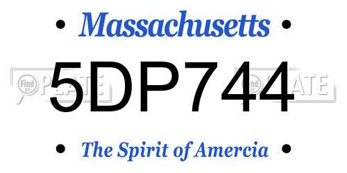 5DP744 Massachusetts License Plate