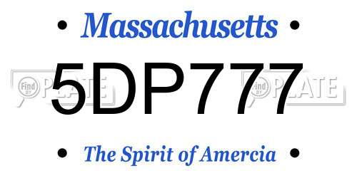 5DP777 Massachusetts License Plate