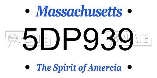 5DP939 Massachusetts License Plate