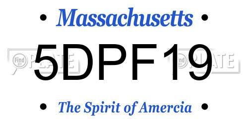 5DPF19 Massachusetts License Plate
