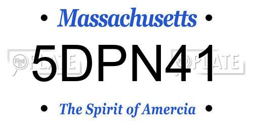 5DPN41 Massachusetts License Plate