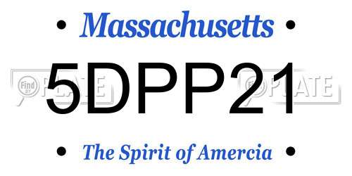 5DPP21 Massachusetts License Plate