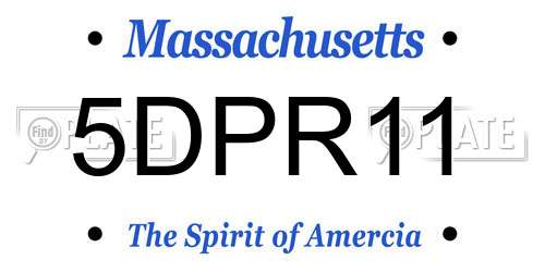 5DPR11 Massachusetts License Plate