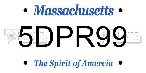 5DPR99 Massachusetts License Plate
