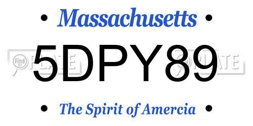 5DPY89 Massachusetts License Plate