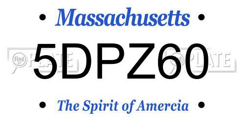 5DPZ60 Massachusetts License Plate