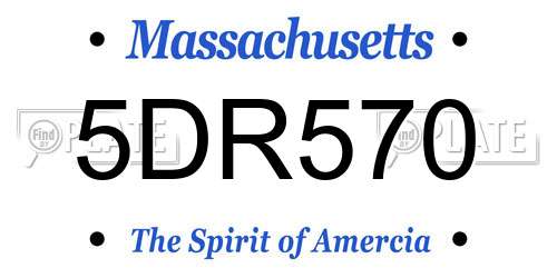 5DR570 Massachusetts License Plate