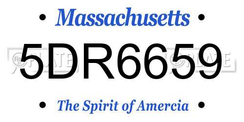 5DR6659 Massachusetts License Plate