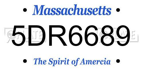 5DR6689 Massachusetts License Plate