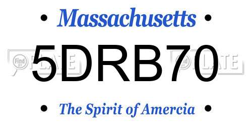 5DRB70 Massachusetts License Plate