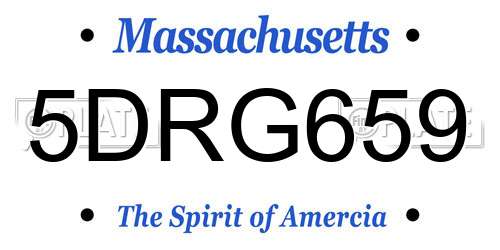 5DRG659 Massachusetts License Plate