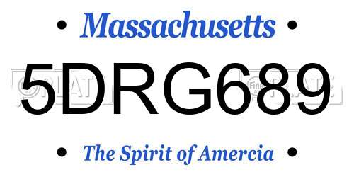 5DRG689 Massachusetts License Plate