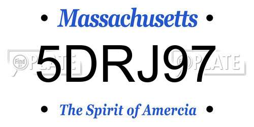 5DRJ97 Massachusetts License Plate