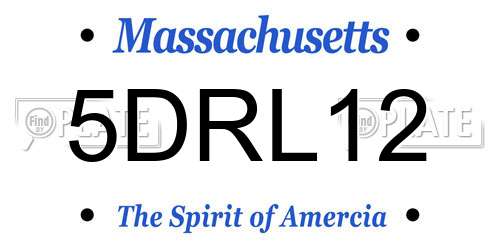 5DRL12 Massachusetts License Plate