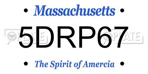 5DRP67 Massachusetts License Plate