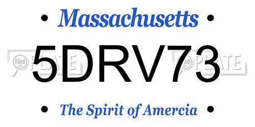 5DRV73 Massachusetts License Plate