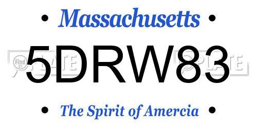 5DRW83 Massachusetts License Plate