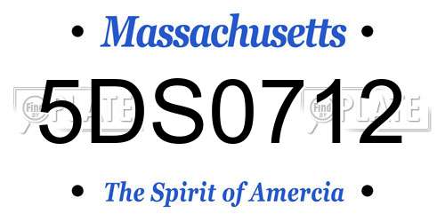 5DS0712 Massachusetts License Plate