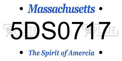 5DS0717 Massachusetts License Plate