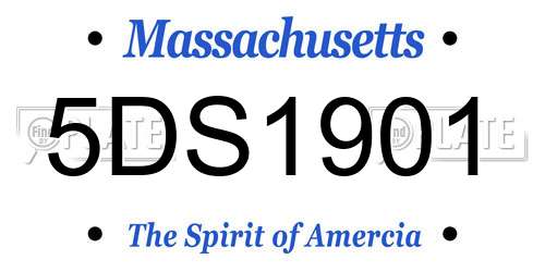 5DS1901 Massachusetts License Plate