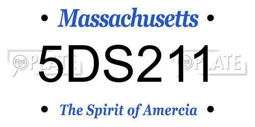 5DS211 Massachusetts License Plate