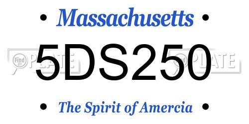 5DS250 Massachusetts License Plate