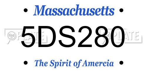 5DS280 Massachusetts License Plate