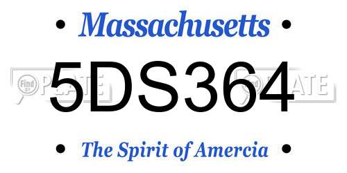 5DS364 Massachusetts License Plate
