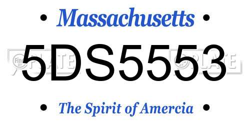 5DS5553 Massachusetts License Plate