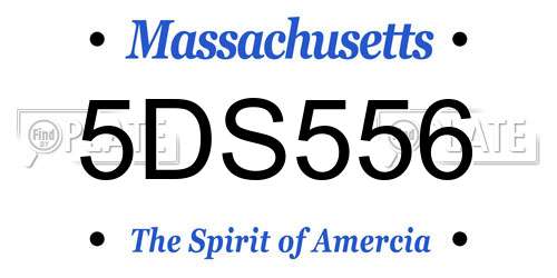 5DS556 Massachusetts License Plate