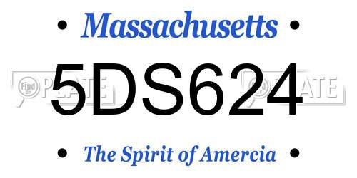 5DS624 Massachusetts License Plate