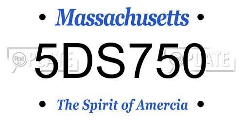 5DS750 Massachusetts License Plate