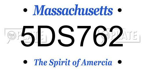 5DS762 Massachusetts License Plate