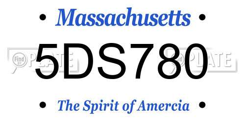 5DS780 Massachusetts License Plate