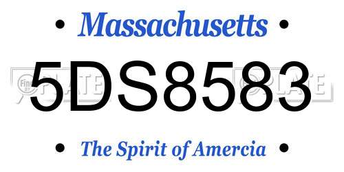 5DS8583 Massachusetts License Plate